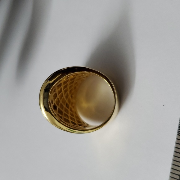 Sterling Silver 925 Gold Art Deco Ring - Picture 6 of 9